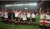 Los jugadores celebran la clasificación para la Champions League